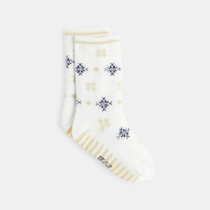 Avis Chaussettes fantaisie antidérapantes blanches fille OKAIDI 1
