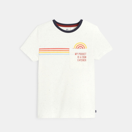 Avis T-shirt à message blanc garçon OKAIDI 1