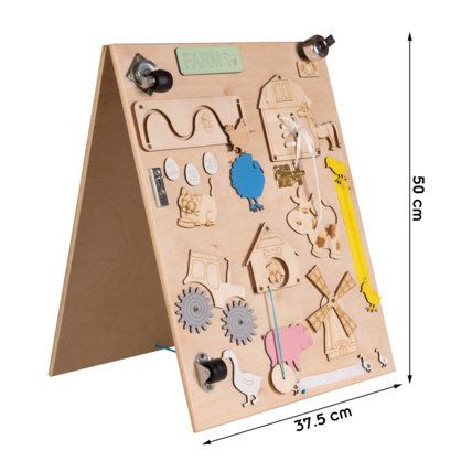 Avis Tableau d'activité sensoriel Montessori busy board en bois LEO 3TOYSM 4