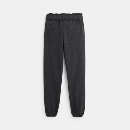 Avis Pantalon paper bag ceinturé gris fille OKAIDI 4