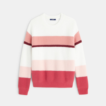 Avis Pull rayé col rond rose fille OKAIDI 1