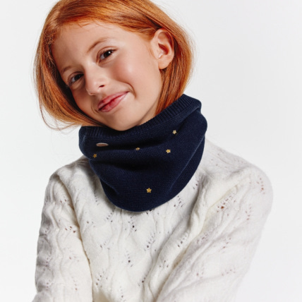 Avis Snood étoilé doublé en polaire bleu fille OKAIDI 1