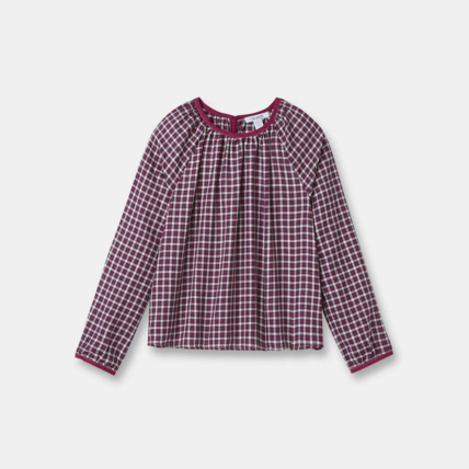Avis Blouse à carreaux irisés violette fille OKAIDI 1