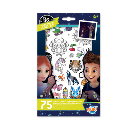 Avis 75 Tattoos lavables phosphorescents Buki France 1
