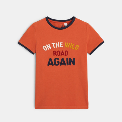 Avis T-shirt "On the wild road again" orange garçon OKAIDI 2