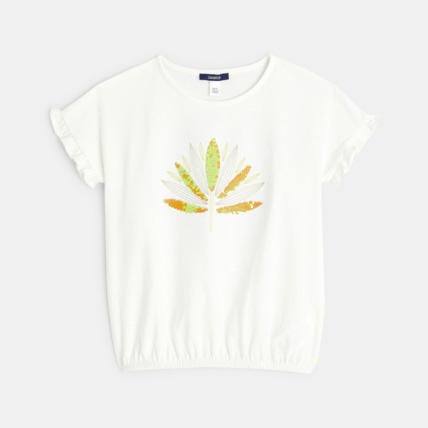 Avis T-shirt bouffant à motifs fantaisie jaune fille OKAIDI 1
