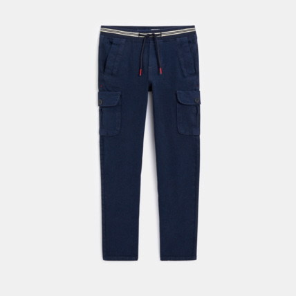 Avis Pantalon cargo en toile unie bleu garçon OKAIDI 2
