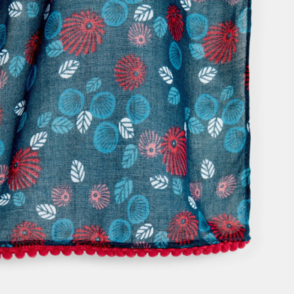 Avis Foulard imprimé et biais pompon vert fille OKAIDI 2