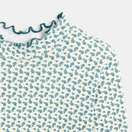 Avis T-shirt côtelé imprimé vert fille OKAIDI 2