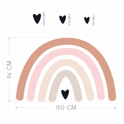 Avis Stickers arc-en-ciel avec des coeurs Mon Lit Cabane 3
