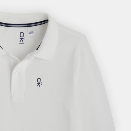 Avis Polo manches longues blanc garçon OKAIDI 2