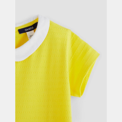 Avis T-shirt col Claudine jaune fille OKAIDI 3