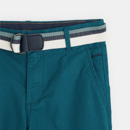 Avis Bermuda slim en toile piquée bleu garçon OKAIDI 3