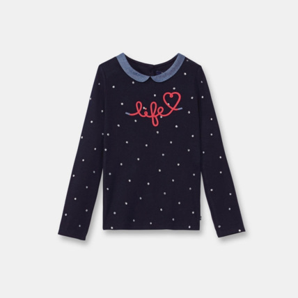 Avis T-shirt col Claudine bleu fille OKAIDI 1