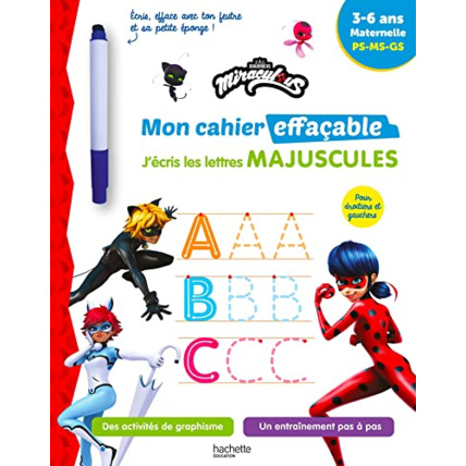 Avis Miraculous - Mon cahier effaçable - J'écris les lettres majuscules Hachette Éducation 1