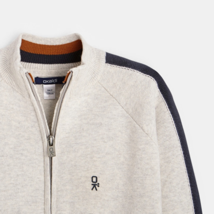 Avis Gilet zippé col montant blanc garçon OKAIDI 3
