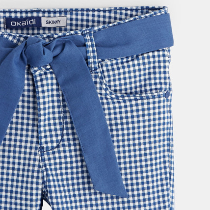Avis Pantalon capri ceinturé bleu fille OKAIDI 3