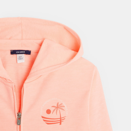 Avis Sweat molleton flammé zippé rose fille OKAIDI 2