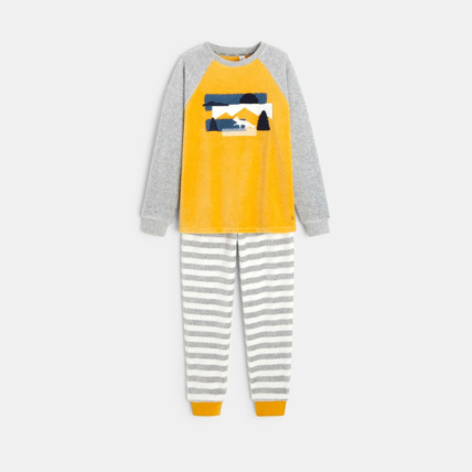 Avis Pyjama 2 pièces en velours motif paysage jaune garçon OKAIDI 1