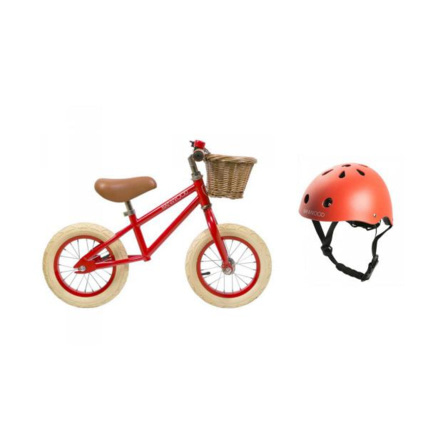 Avis Draisienne First Go avec panier en osier, sonnette et casque BANWOOD 1