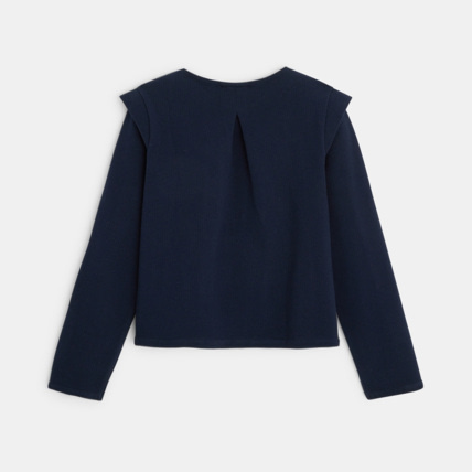Avis Sweat côtelé à effet de manches bleu fille OKAIDI 3