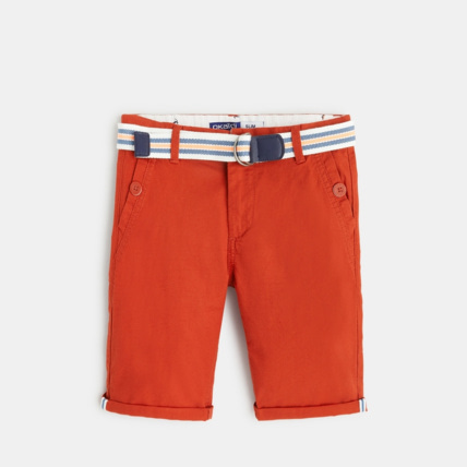 Avis Bermuda slim maille fantaisie orange garçon OKAIDI 2