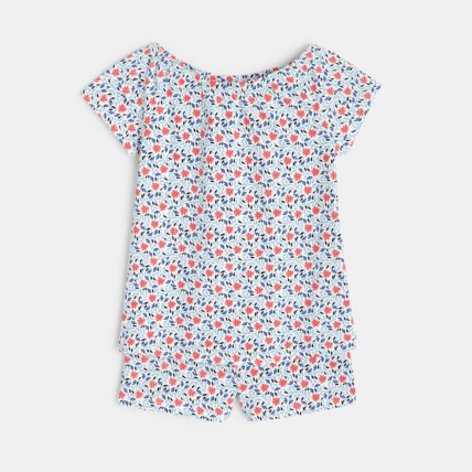 Avis Pyjama d'été imprimé 2 pièces bleu fille OKAIDI 1