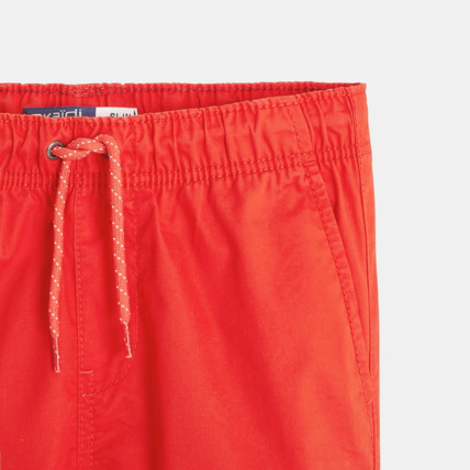 Avis Bermuda slim en toile unie rouge garçon OKAIDI 3