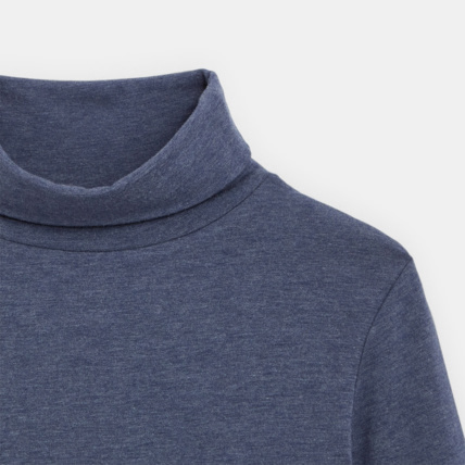 Avis T-shirt stretch col roulé uni bleu garçon OKAIDI 2