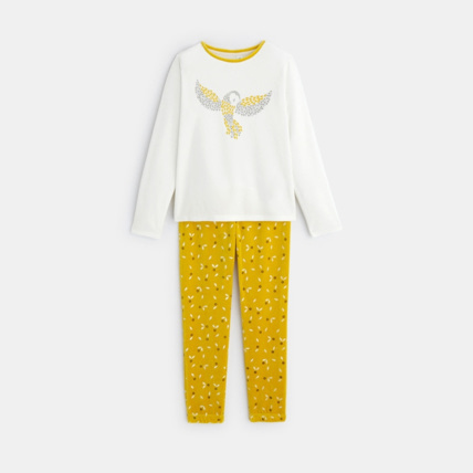Avis Pyjama 2 pièces en velours motif chouette jaune fille OKAIDI 1