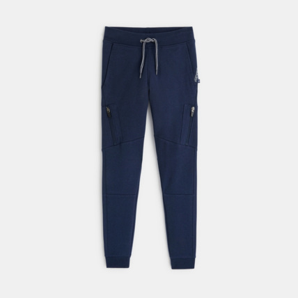 Avis Pantalon de jogging molleton poches zippées bleu garçon OKAIDI 1