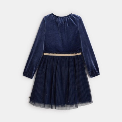 Avis Robe de fête en velours et tulle bleue fille OKAIDI 3