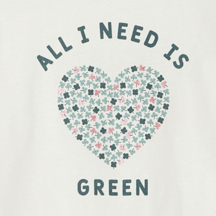 Avis T-shirt à message "All you need is green" blanc fille OKAIDI 3