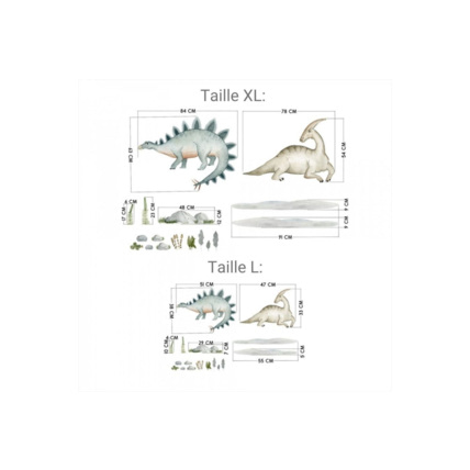 Avis Stickers parasaurolophus et stegosaurus Mon Lit Cabane 4