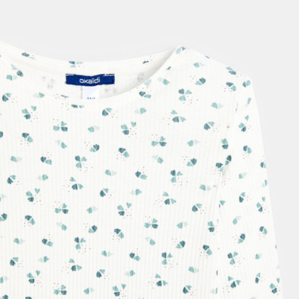 Avis T-shirt en jersey côtelé imprimé vert fille OKAIDI 2