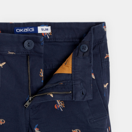 Avis Bermuda slim en toile imprimée bleu garçon OKAIDI 3