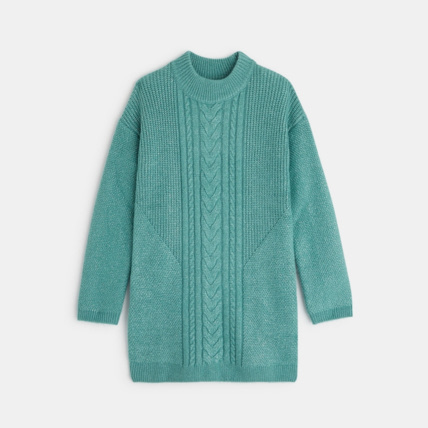 Avis Robe-pull côtelée torsadée verte fille OKAIDI 2
