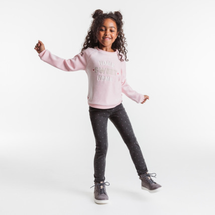 Avis Sweat-shirt manches longues en velours moelleux rose fille OKAIDI 1