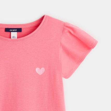 Avis T-shirt à manches courtes volantées rose fille OKAIDI 3