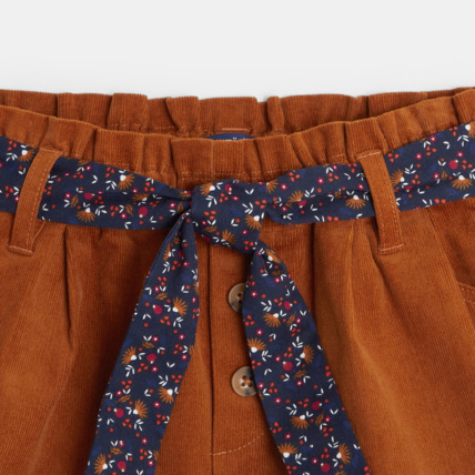 Avis Short en velours taille haute ceinturée marron fille OKAIDI 3