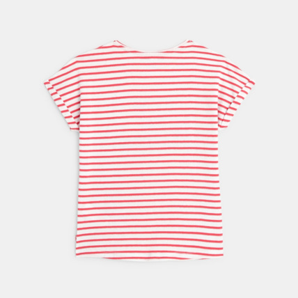 Avis T-shirt rayé à message "C'est le bonheur" rose fille OKAIDI 3