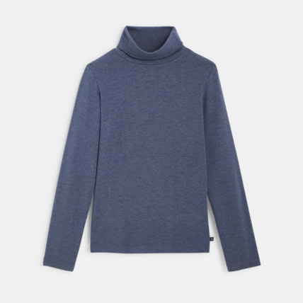 Avis T-shirt stretch col roulé uni bleu garçon OKAIDI 1