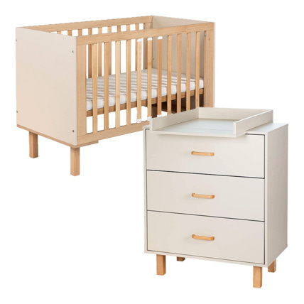 Avis Ensemble bébé commode et lit évolutif + plan à langer commode Laura Mon Mobilier Design 1