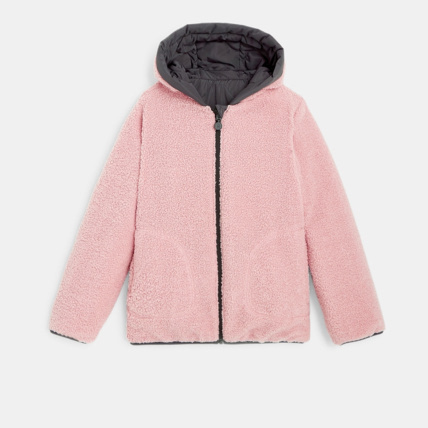 Avis Blouson matelassé et moumoute réversible gris fille OKAIDI 2