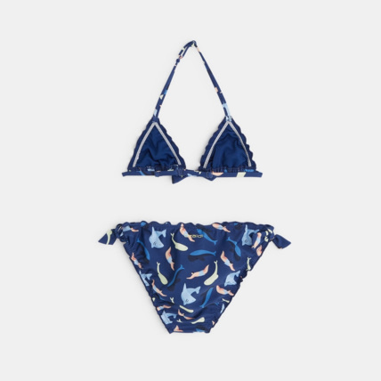 Avis Maillot de bain bikini imprimé bleu fille OKAIDI 3