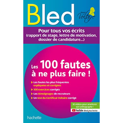 Avis Bled Les 100 fautes que les recruteurs ne veulent plus voir (Certif Voltaire) Hachette Éducation 1