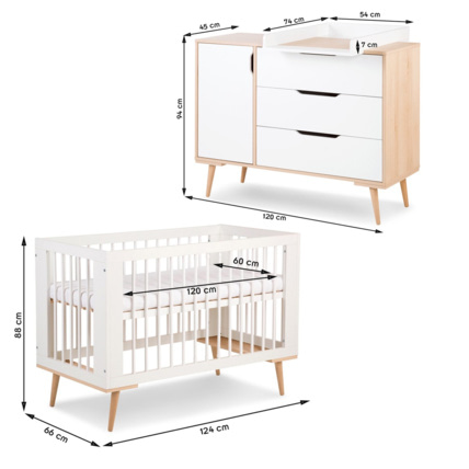 Avis Ensemble commode à langer et lit bébé style scandinave SOFIE Mon Mobilier Design 4