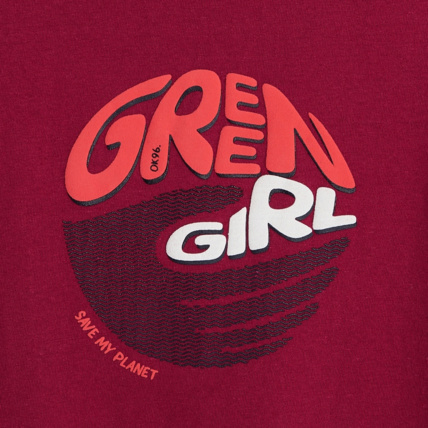 Avis T-shirt à message Green Girls violet fille OKAIDI 2