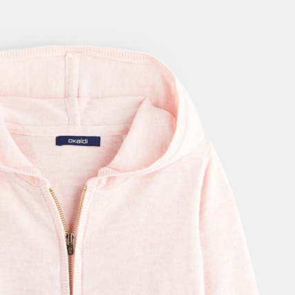 Avis Gilet zippé à capuche rose fille OKAIDI 3