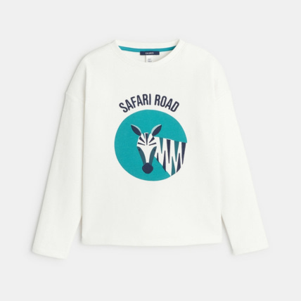 Avis Sweat-shirt brodé motif animalier blanc fille OKAIDI 1